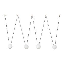 pendant luminaire MINE 4 flames E27 IP20, white matt 