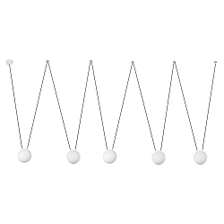 pendant luminaire MINE 5 flames E27 IP20, white matt 