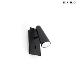 wall luminaire LAO LED IP20, black matt 