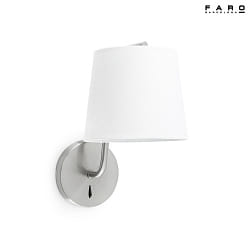 Lampada da parete BERNI E27 IP20, nichel satinato 