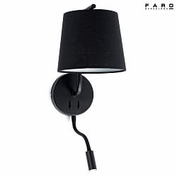 Lampada da parete BERNI E27 IP20, nero opaco 