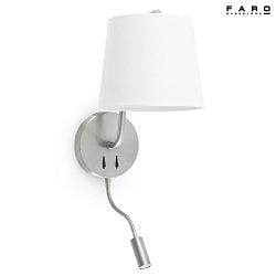 Lampada da parete BERNI E27 IP20, nichel satinato 