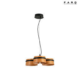 pendant luminaire LOOP 3 flames LED IP20, black matt 