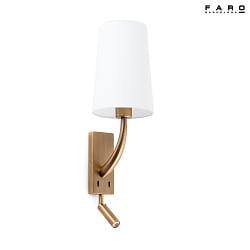 Luminaire mural REM E27 IP20, blanche, or antique 