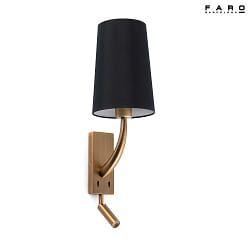 Luminaire mural REM E27 IP20, noir, or antique 