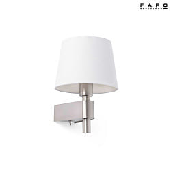 Luminaire mural ROOM E27 IP20, nickel satin, blanche 
