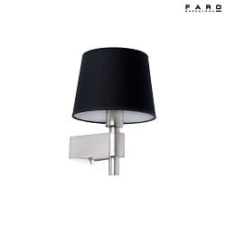 Luminaire mural ROOM E27 IP20, nickel satin, noir 