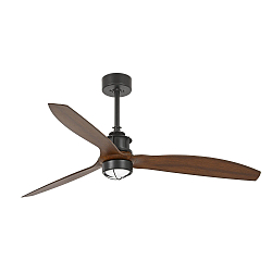 Ventilateur plafonnier JUST FAN M avec t�l�commande IP20, noyer, noir mat