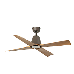 Ventilateur plafonnier TYPHOON M avec t�l�commande IP44, marron, �rable