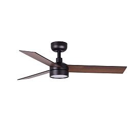 Ventilateur plafonnier RUDDER S avec t�l�commande IP20, noir mat, noisette