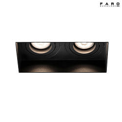 ceiling recessed luminaire HYDE SQ 2 flames GU10 IP20, black matt 