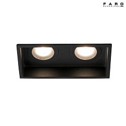 ceiling recessed luminaire HYDE SQ 2 flames GU10 IP44, black matt 