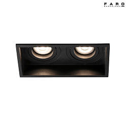 ceiling recessed luminaire HYDE SQ 2 flames GU10 IP20, black matt 