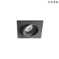 ceiling recessed luminaire ARGON square, swivelling GU10 IP20, black matt 