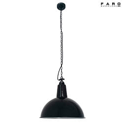 pendant luminaire LOU E27 IP20, black glossy 