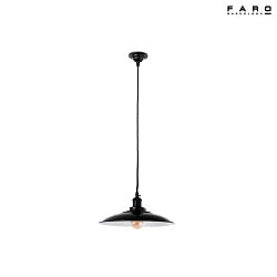 pendant luminaire LANG E27 IP20, black glossy 