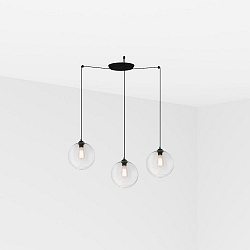 pendant luminaire CLARA 3 flames E27 IP20, black matt 