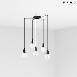 Luci a sospesione ART 5-Lampadine E27 IP20, nero 