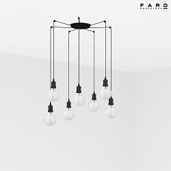 Luci a sospesione ART 7-Lampadine E27 IP20, nero 