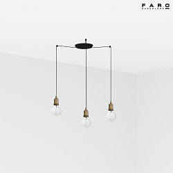 Luci a sospesione ART 3-Lampadine E27 IP20, oro antico 