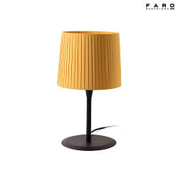 Lampe de table SAMBA E27 IP20, jaune, noir mat 