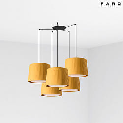 Luminaire  suspension SAMBA 5 flammes E27 IP20, jaune, noir mat 