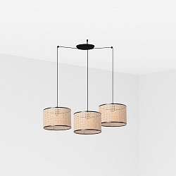 pendant luminaire MAMBO 3 flames E27 IP20, black matt 