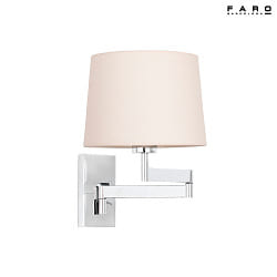 Lampada da parete ARTIS E27 IP20, beige, cromo 