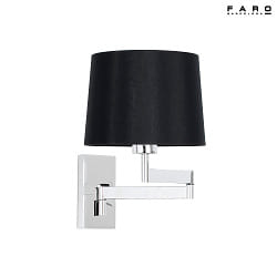 Lampada da parete ARTIS E27 IP20, cromo, nero 