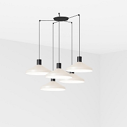 pendant luminaire KOMBO 5 flames E27 IP20, beige, black matt 