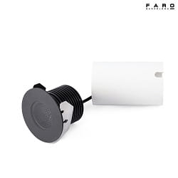 Outdoor LED Einbaudownlight GRUND 8 cm, 7W 2700K, IP67, schwarz, eloxiert