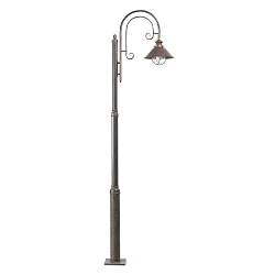 Lampadaire d'extrieur NUTICA E27 IP33, brun rouille 