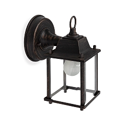 Lampada da parete DADO E27 IP23, marrone arruginito 