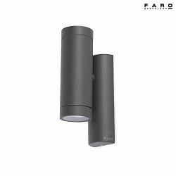 outdoor wall luminaire STEPS 2 flames GU10 IP44, dark grey 