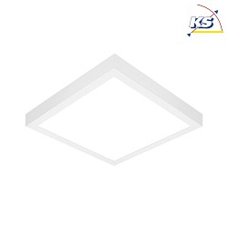 LED Aufbau-Panel, IP44 IK07, eckig, flach, opal, DALI dimmbar, wei, 62x62xcm, 41W 3000K 4900lm