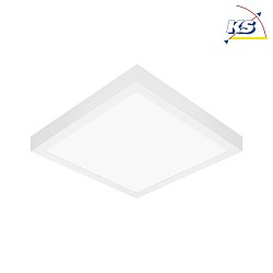 LED Aufbau-Panel, IP44 IK07, eckig, mikroprismatisch, DALI dimmbar, wei, 48x48cm, 19W 3000K 2200lm