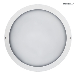 LED Auenwandleuchte 27cm, IP65, 8W, 4000K, 1000lm, rund, Abdeckung opal, wei