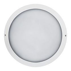 LED Auenwandleuchte 27cm, IP65, 10W, 4000K, 1200lm, rund, Abdeckung opal, wei