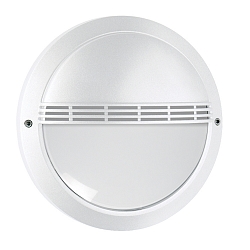 LED Auenwandleuchte 27cm, IP65, 12W, 4000K, 1400lm, mit Gitter, rund, Abdeckung opal, wei