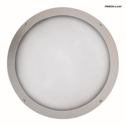 LED Auenwandleuchte 39,5cm, IP65, 16W, 4000K, 2300lm, rund, silber