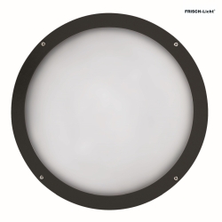 LED Auenwandleuchte 39,5cm, IP65, 16W, 4000K, 2300lm, rund, schwarz