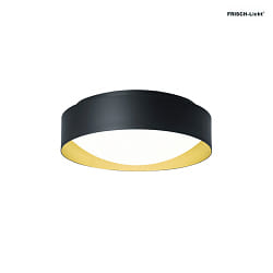 Lampada da parete e soffitto PREMIUM ARCHITEKTUR  30,8cm rotondo IP40, oro, nero dimmerabile