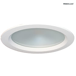 LED Einbau-Downlight, 24,2cm, rund, 82, 22W, 4450lm, IK07, IP44, dimmbar, wei/Glas satiniert, 3000K