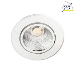 LED Einbau-Downlight, IP20, rund, Reflektor facettiert, 30 schwenkbar,  8.5cm, 7W 3000K 600lm 40, silber
