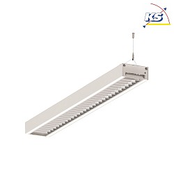 LED Light strip Pendant grid luminaire direct / indirect, 39W, 3000K, 5100lm, IP20, UGR < 19, DALI dimmable, white