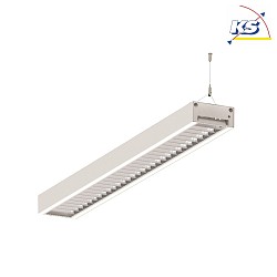 LED Light strip Pendant grid luminaire direct / indirect, 39W, 4000K, 5100lm, IP20, UGR < 19, DALI dimmable, white