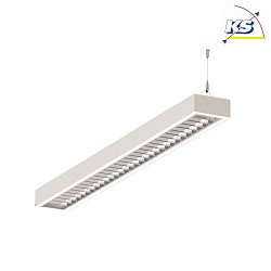 LED Light strip Pendant grid luminaire direct / indirect, 67W, 3000K, 8700lm, IP20, UGR < 19, white