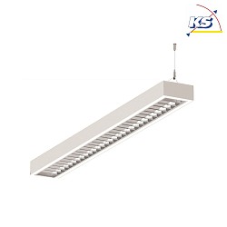 LED Light strip Pendant grid luminaire direct / indirect, 49W, 3000K, 6400lm, IP20, UGR < 19, white