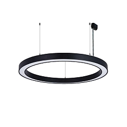 LED-Pendel-Ringleuchte, IP40 IK06, direkt / indirekt, � 62cm, DALI2, 49W 3000/4000/6500K, UGR<19, dimmbar, schwarz