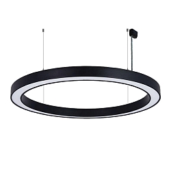 Luci a sospesione � 150CM CCT Switch, diretto / indiretto, UGR < 19, multipower, forma dell'anello IP40, nero dimmerabile
